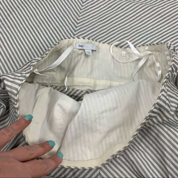 Gap Strapless Button-Front Sundress Size 6 White & Gray Stripe - Picture 6 of 10